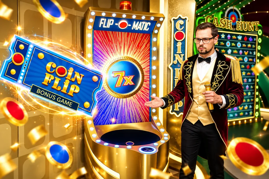 Moneda roja y azul del Coin Flip de Crazy Time